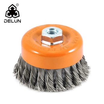 Tipo durevole a tazza a tazza di filo annodata intrecciata da 4 pollici